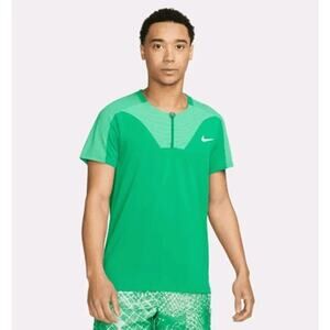 Nike Men's Green Court Dri-FIT ADV Slam 1/4 Zip Tennis Polo T-Shirt Size XXL